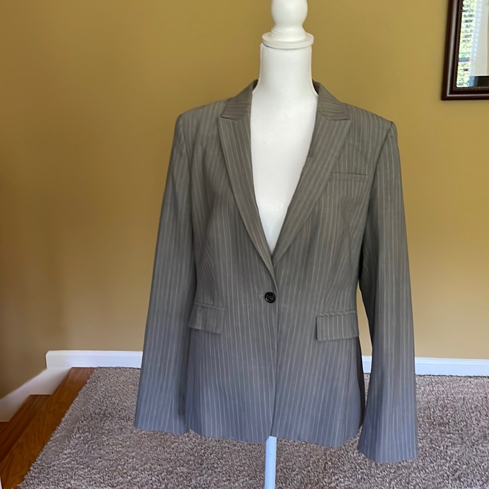Banana Republic Brown Pinned Striped Blazer